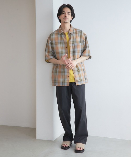 niko and...（ニコアンド）の「からみワイドショートスリーブシャツ（シャツ/ブラウス・メンズ・ネイビー/グレー/アイボリー・MEDIUM/LARGE）」の21枚目の写真