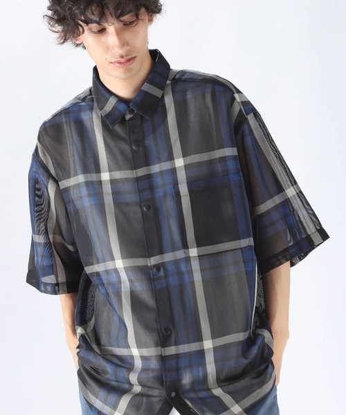 niko and...（ニコアンド）の「からみワイドショートスリーブシャツ（シャツ/ブラウス・メンズ・ネイビー/グレー/アイボリー・MEDIUM/LARGE）」の18枚目の写真