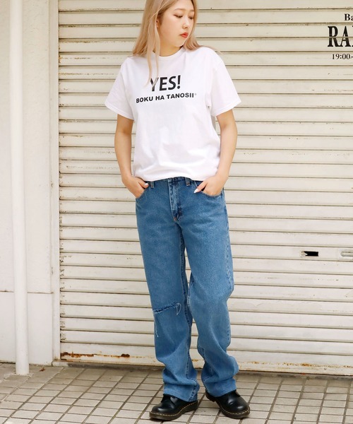 NEW YOAKE POST（ニューヨアケポスト）の「NEW YOAKE POST×BOKU HA TANOSII/ニューヨアケポスト×ボクハタノシイ SAY YES 半袖Ｔシャツ（Tシャツ/カットソー・メンズ・ブラック/ホワイト・L/M/XL）」の22枚目の写真