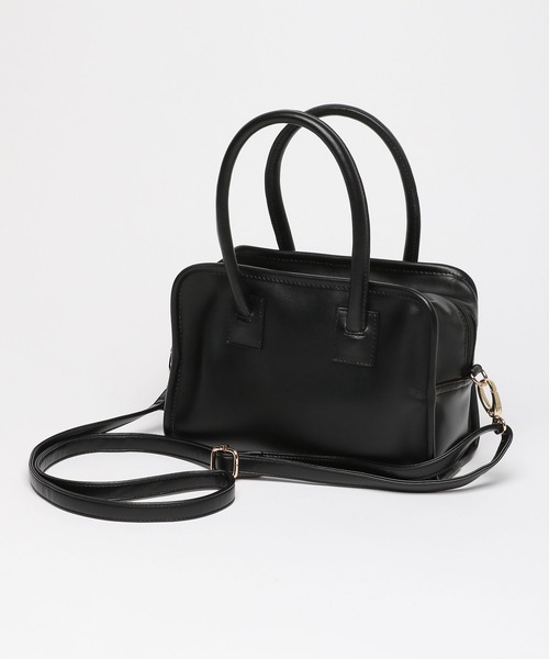 GLOBAL WORK（グローバルワーク）の「2WAYスクエアボストン/294496（ショルダーバッグ・レディース・アイボリー/ブラック/イエロー・ONE SIZE）」の4枚目の写真