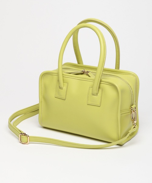 GLOBAL WORK（グローバルワーク）の「2WAYスクエアボストン/294496（ショルダーバッグ・レディース・アイボリー/ブラック/イエロー・ONE SIZE）」の5枚目の写真