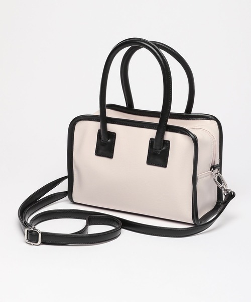 GLOBAL WORK（グローバルワーク）の「2WAYスクエアボストン/294496（ショルダーバッグ・レディース・アイボリー/ブラック/イエロー・ONE SIZE）」の6枚目の写真