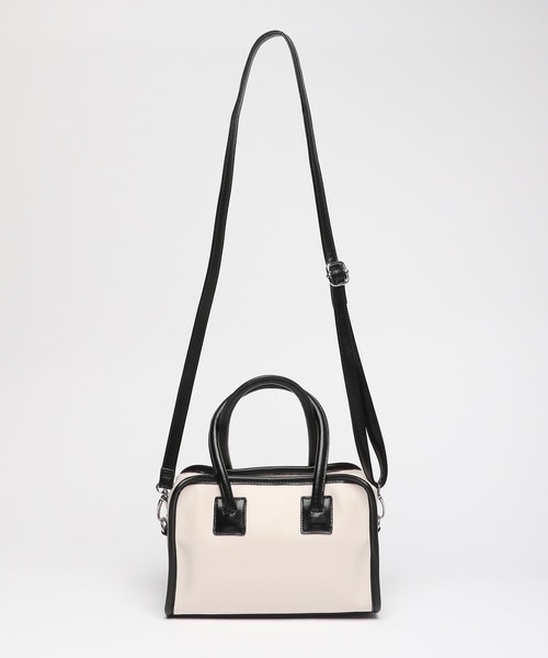 GLOBAL WORK（グローバルワーク）の「2WAYスクエアボストン/294496（ショルダーバッグ・レディース・アイボリー/ブラック/イエロー・ONE SIZE）」の7枚目の写真