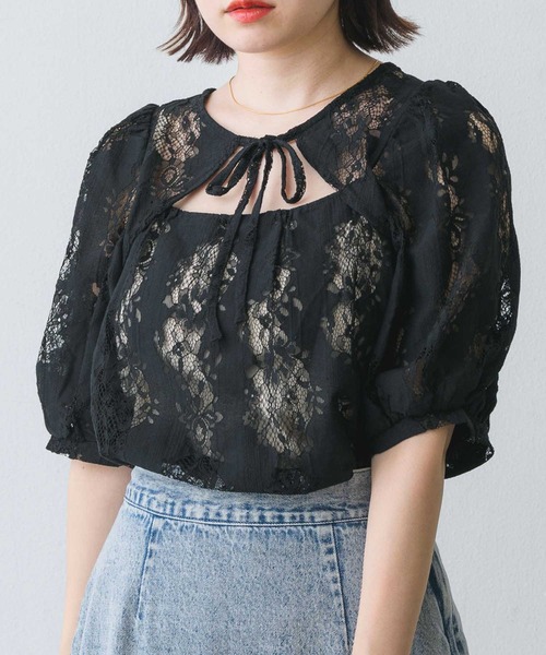 RETRO GIRL（レトロガール）の「レース2wayボレロBL（シャツ/ブラウス・レディース・ブラック/オフホワイト/アイボリー・FREE）」の18枚目の写真