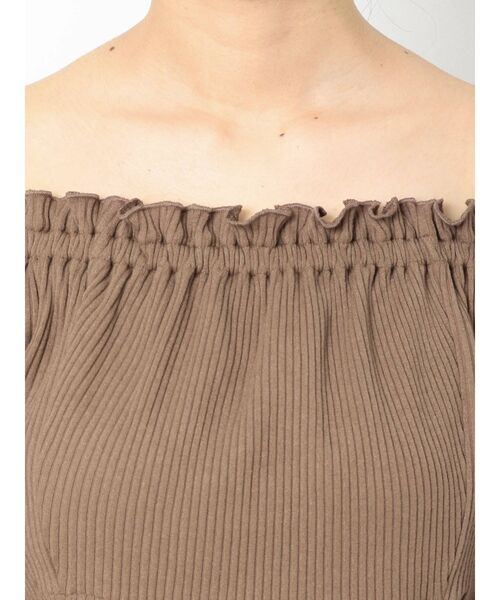 EATME（イートミー）の「FRONTレースアップオフショルリブTOP（セットアップ可能）（Tシャツ/カットソー・レディース・アイボリー/ブラック/ブラウン・FREE）」の18枚目の写真