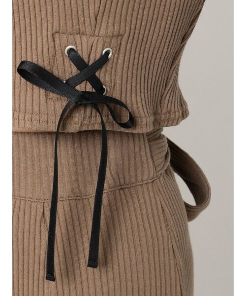 EATME（イートミー）の「FRONTレースアップオフショルリブTOP（セットアップ可能）（Tシャツ/カットソー・レディース・アイボリー/ブラック/ブラウン・FREE）」の20枚目の写真