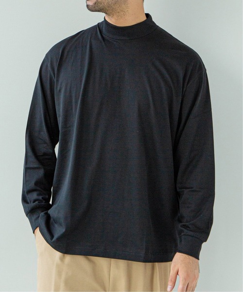 EDIFICE SELECT(エディフィスセレクト)の「【ETS.MATERIAUX / マテリオ】モックネックTシャツ(Tシャツ/カットソー・メンズ・グレー/ブラック・1)」の1枚目の写真