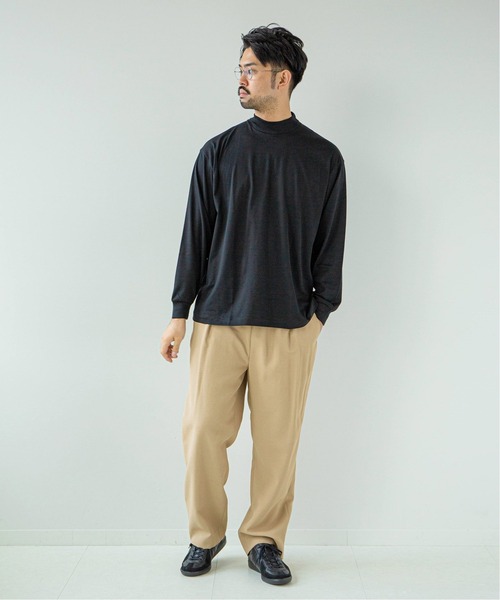 EDIFICE SELECT(エディフィスセレクト)の「【ETS.MATERIAUX / マテリオ】モックネックTシャツ(Tシャツ/カットソー・メンズ・グレー/ブラック・1)」の5枚目の写真