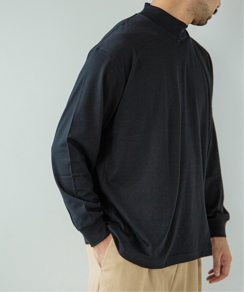 EDIFICE SELECT(エディフィスセレクト)の「【ETS.MATERIAUX / マテリオ】モックネックTシャツ(Tシャツ/カットソー・メンズ・グレー/ブラック・1)」の7枚目の写真