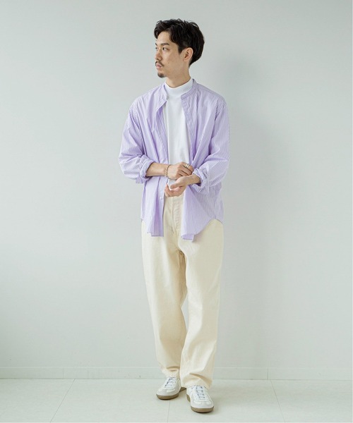 EDIFICE SELECT(エディフィスセレクト)の「【ETS.MATERIAUX / マテリオ】モックネックTシャツ(Tシャツ/カットソー・メンズ・グレー/ブラック・1)」の9枚目の写真