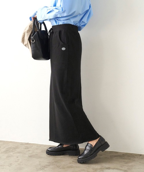 DISCUS ATHLETIC（ディスカス　アスレチック）の「DISCUS ATHLETIC/ディスカス アスレチック USAコットン裏毛バックスリットタイトロングスカート（スカート・レディース・パープル/ブラック/グレー・M/L）」の10枚目の写真