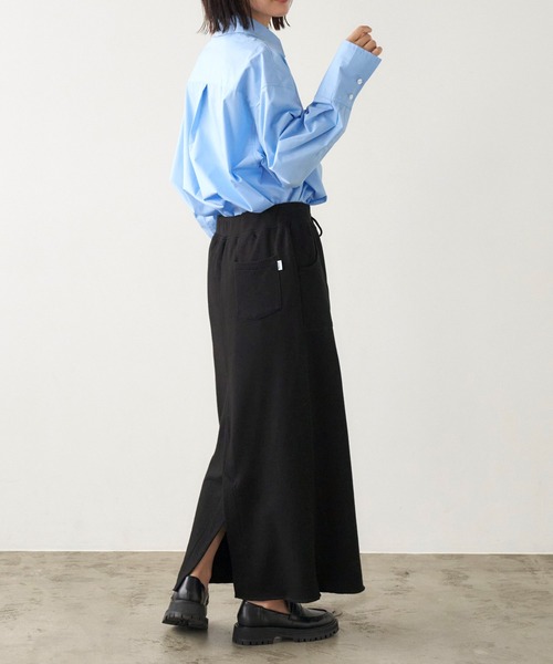 DISCUS ATHLETIC（ディスカス　アスレチック）の「DISCUS ATHLETIC/ディスカス アスレチック USAコットン裏毛バックスリットタイトロングスカート（スカート・レディース・パープル/ブラック/グレー・M/L）」の8枚目の写真