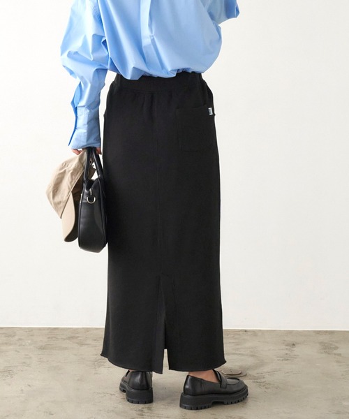 DISCUS ATHLETIC（ディスカス　アスレチック）の「DISCUS ATHLETIC/ディスカス アスレチック USAコットン裏毛バックスリットタイトロングスカート（スカート・レディース・パープル/ブラック/グレー・M/L）」の6枚目の写真