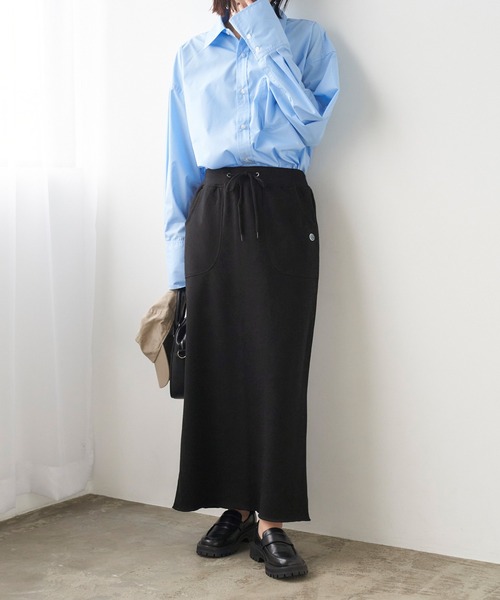 DISCUS ATHLETIC（ディスカス　アスレチック）の「DISCUS ATHLETIC/ディスカス アスレチック USAコットン裏毛バックスリットタイトロングスカート（スカート・レディース・パープル/ブラック/グレー・M/L）」の11枚目の写真