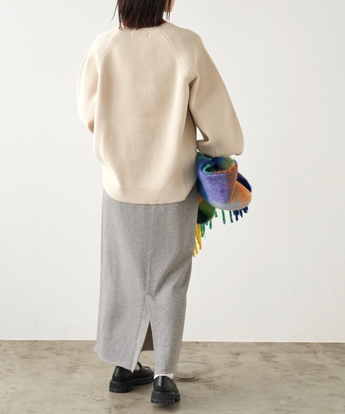 DISCUS ATHLETIC（ディスカス　アスレチック）の「DISCUS ATHLETIC/ディスカス アスレチック USAコットン裏毛バックスリットタイトロングスカート（スカート・レディース・パープル/ブラック/グレー・M/L）」の19枚目の写真