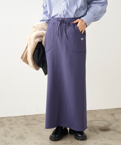 DISCUS ATHLETIC（ディスカス　アスレチック）の「DISCUS ATHLETIC/ディスカス アスレチック USAコットン裏毛バックスリットタイトロングスカート（スカート・レディース・パープル/ブラック/グレー・M/L）」の21枚目の写真