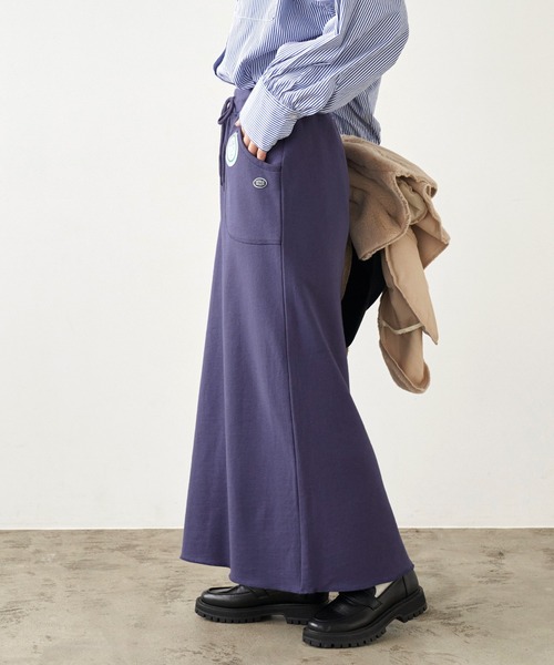 DISCUS ATHLETIC（ディスカス　アスレチック）の「DISCUS ATHLETIC/ディスカス アスレチック USAコットン裏毛バックスリットタイトロングスカート（スカート・レディース・パープル/ブラック/グレー・M/L）」の22枚目の写真