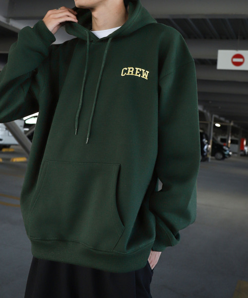 ZIP FIVE(ジップファイブ)の「【ZIP FIVE】【CREW】11o.z ロゴ刺繍オーバーサイズパーカー(パーカー・レディース・ブラック/ダークグリーン/ネイビー/アイボリー/杢グレー・MEDIUM/LARGE/X-LARGE)」の4枚目の写真