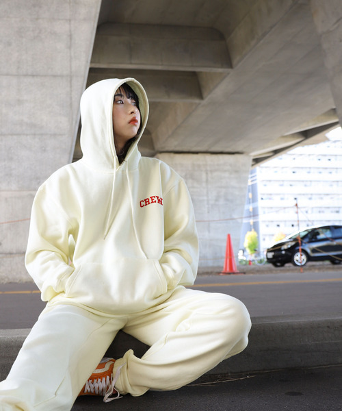 ZIP FIVE(ジップファイブ)の「【ZIP FIVE】【CREW】11o.z ロゴ刺繍オーバーサイズパーカー(パーカー・レディース・ブラック/ダークグリーン/ネイビー/アイボリー/杢グレー・MEDIUM/LARGE/X-LARGE)」の14枚目の写真