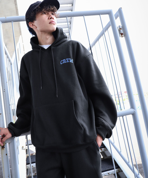 ZIP FIVE(ジップファイブ)の「【ZIP FIVE】【CREW】11o.z ロゴ刺繍オーバーサイズパーカー(パーカー・レディース・ブラック/ダークグリーン/ネイビー/アイボリー/杢グレー・MEDIUM/LARGE/X-LARGE)」の16枚目の写真