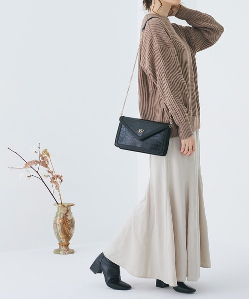 ROYAL PARTY(ロイヤルパーティー)の「ROYAL PARTY (ロイヤルパーティー) ショルダーバッグ クロコ RPT-B073(ショルダーバッグ・レディース・ブラック/ベージュ/グリーン・FREE)」の12枚目の写真