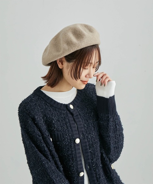 ROPE' PICNIC(ロペピクニック)の「ウールフェルトベレー(ハンチング/ベレー帽・レディース・ブラック/チャコールグレー/ベージュ/グリーン系その他・FREE)」の4枚目の写真