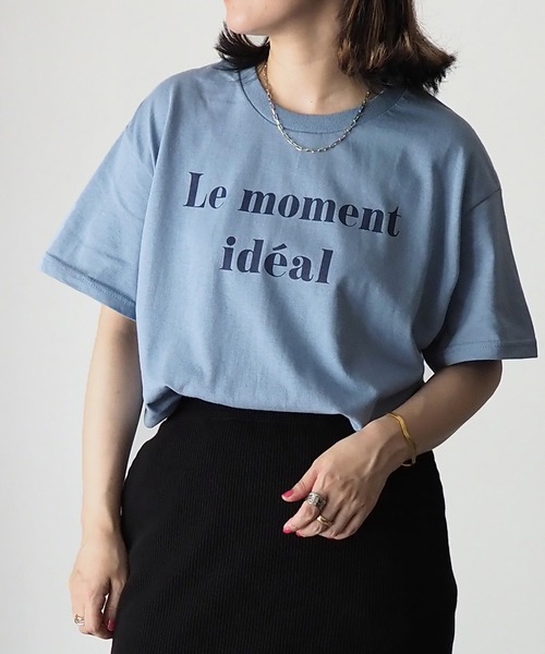 Riberry（リベリー）の「【GILDAN】Le moment ideal プリントTシャツ（Tシャツ/カットソー・レディース・オフホワイト/チャコールグレー/カーキ/ブルー/サックスブルー・MEDIUM）」の5枚目の写真