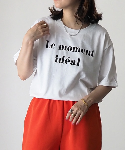 Riberry（リベリー）の「【GILDAN】Le moment ideal プリントTシャツ（Tシャツ/カットソー・レディース・オフホワイト/チャコールグレー/カーキ/ブルー/サックスブルー・MEDIUM）」の6枚目の写真