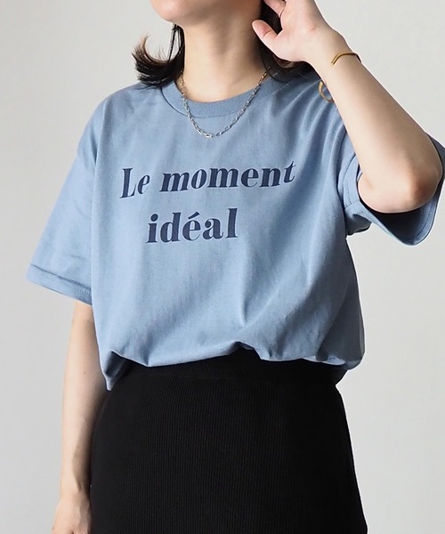 Riberry（リベリー）の「【GILDAN】Le moment ideal プリントTシャツ（Tシャツ/カットソー・レディース・オフホワイト/チャコールグレー/カーキ/ブルー/サックスブルー・MEDIUM）」の8枚目の写真