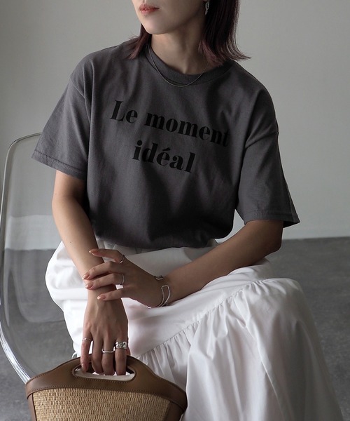 Riberry（リベリー）の「【GILDAN】Le moment ideal プリントTシャツ（Tシャツ/カットソー・レディース・オフホワイト/チャコールグレー/カーキ/ブルー/サックスブルー・MEDIUM）」の15枚目の写真