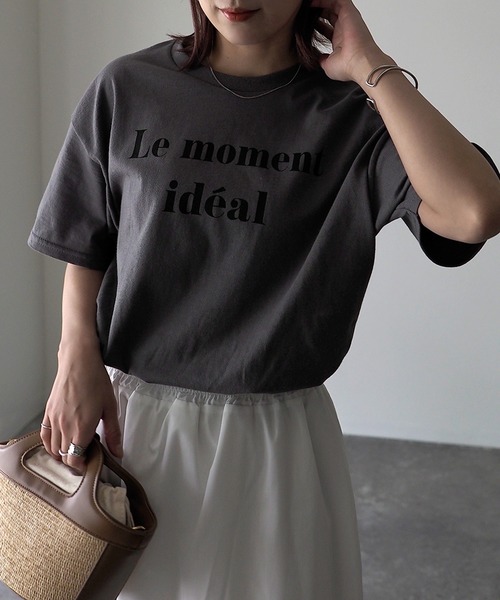Riberry（リベリー）の「【GILDAN】Le moment ideal プリントTシャツ（Tシャツ/カットソー・レディース・オフホワイト/チャコールグレー/カーキ/ブルー/サックスブルー・MEDIUM）」の16枚目の写真