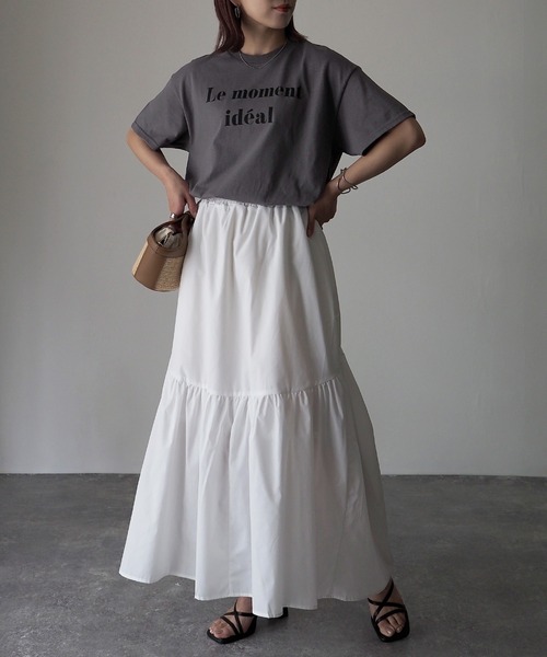 Riberry（リベリー）の「【GILDAN】Le moment ideal プリントTシャツ（Tシャツ/カットソー・レディース・オフホワイト/チャコールグレー/カーキ/ブルー/サックスブルー・MEDIUM）」の17枚目の写真