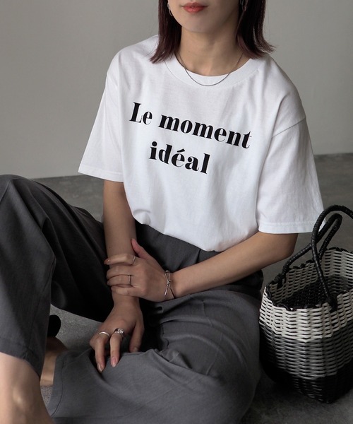 Riberry（リベリー）の「【GILDAN】Le moment ideal プリントTシャツ（Tシャツ/カットソー・レディース・オフホワイト/チャコールグレー/カーキ/ブルー/サックスブルー・MEDIUM）」の22枚目の写真