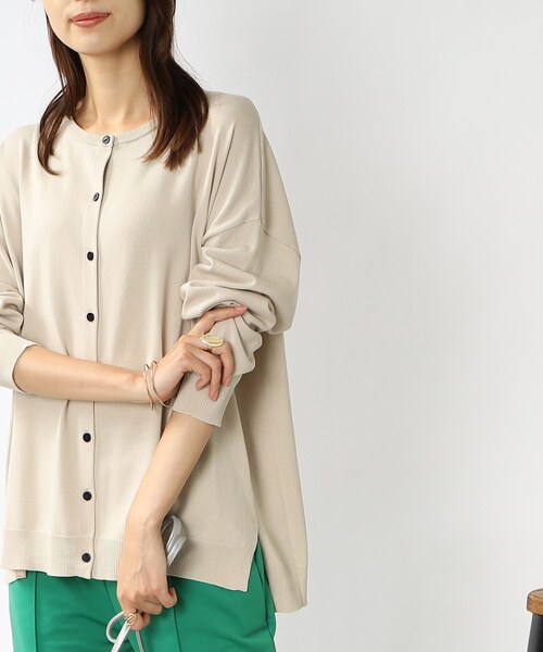 DRESKIP（ドレスキップ）の「◆クルーネックゆるカーディガン（カーディガン/ボレロ・レディース・ベージュ/ブルー/ブラック/パープル系4・00）」の3枚目の写真