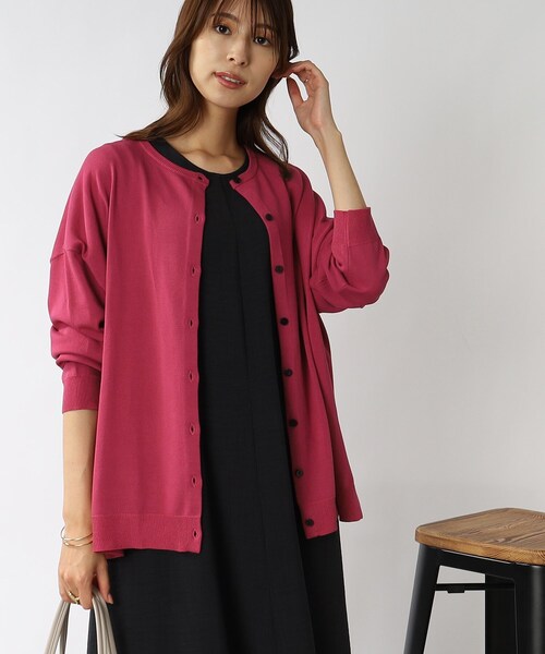 DRESKIP（ドレスキップ）の「◆クルーネックゆるカーディガン（カーディガン/ボレロ・レディース・ベージュ/ブルー/ブラック/パープル系4・00）」の14枚目の写真