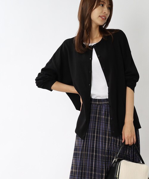 DRESKIP（ドレスキップ）の「◆クルーネックゆるカーディガン（カーディガン/ボレロ・レディース・ベージュ/ブルー/ブラック/パープル系4・00）」の15枚目の写真