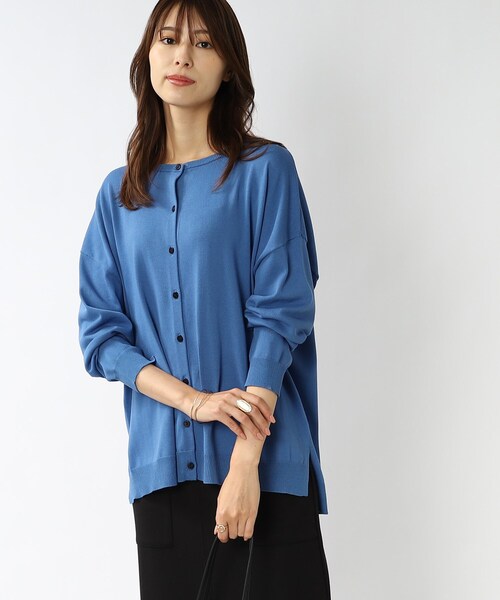 DRESKIP（ドレスキップ）の「◆クルーネックゆるカーディガン（カーディガン/ボレロ・レディース・ベージュ/ブルー/ブラック/パープル系4・00）」の12枚目の写真