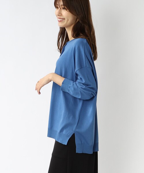 DRESKIP（ドレスキップ）の「◆クルーネックゆるカーディガン（カーディガン/ボレロ・レディース・ベージュ/ブルー/ブラック/パープル系4・00）」の8枚目の写真