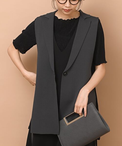 rps（アールピーエス）の「テーラースポンジニットジレ（ベスト・レディース・ブラック/ブラウン/チャコールグレー・フリー）」の2枚目の写真