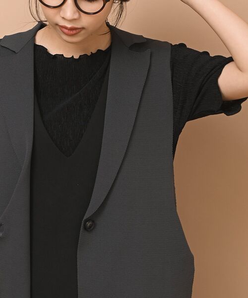 rps（アールピーエス）の「テーラースポンジニットジレ（ベスト・レディース・ブラック/ブラウン/チャコールグレー・フリー）」の7枚目の写真