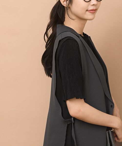 rps（アールピーエス）の「テーラースポンジニットジレ（ベスト・レディース・ブラック/ブラウン/チャコールグレー・フリー）」の8枚目の写真