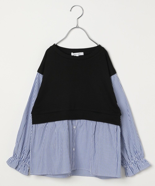 GLOBAL WORK（グローバルワーク）の「オシャラク布帛ドッキング/157691（その他トップス・キッズ・その他/オフホワイト/ブラック・140cm/100cm/130cm/150cm/110cm/160cm/120cm）」の3枚目の写真