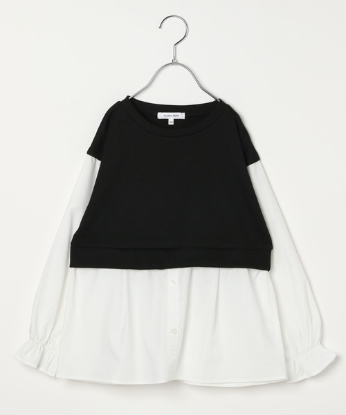 GLOBAL WORK（グローバルワーク）の「オシャラク布帛ドッキング/157691（その他トップス・キッズ・その他/オフホワイト/ブラック・140cm/100cm/130cm/150cm/110cm/160cm/120cm）」の21枚目の写真