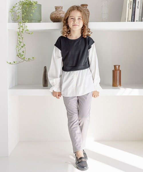 GLOBAL WORK（グローバルワーク）の「オシャラク布帛ドッキング/157691（その他トップス・キッズ・その他/オフホワイト/ブラック・140cm/100cm/130cm/150cm/110cm/160cm/120cm）」の16枚目の写真