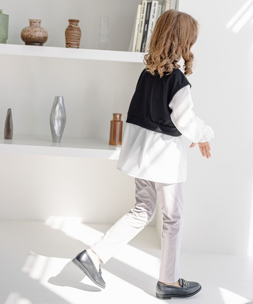 GLOBAL WORK（グローバルワーク）の「オシャラク布帛ドッキング/157691（その他トップス・キッズ・その他/オフホワイト/ブラック・140cm/100cm/130cm/150cm/110cm/160cm/120cm）」の17枚目の写真