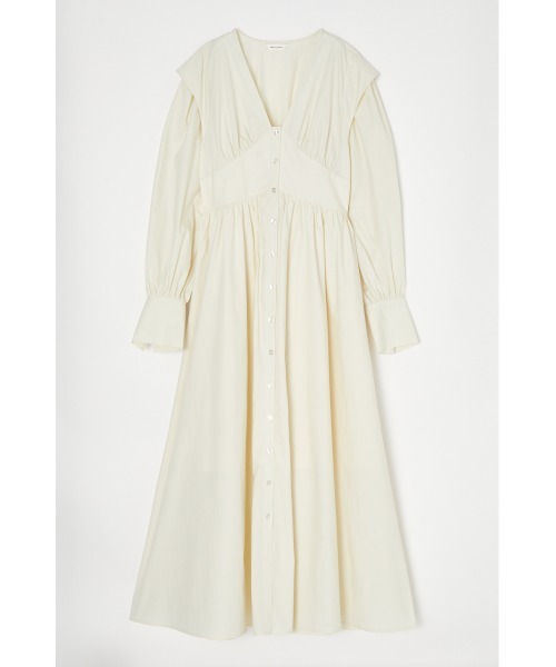 MOUSSY（マウジー）の「POWER SHOULDER LONG ドレス（ワンピース・レディース・ダークグリーン/オフホワイト/ブラック・1/2）」の8枚目の写真