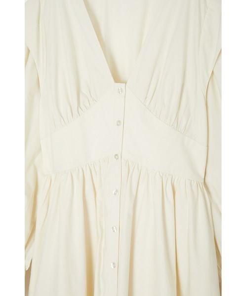 MOUSSY（マウジー）の「POWER SHOULDER LONG ドレス（ワンピース・レディース・ダークグリーン/オフホワイト/ブラック・1/2）」の12枚目の写真