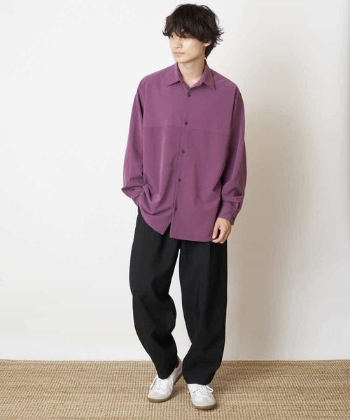a.v.v（アーヴェヴェ）の「ワンサイズフィットドルマンスリーブシャツ（シャツ/ブラウス・メンズ・モカ/グリーン/パープル/ライトブルー・53）」の10枚目の写真