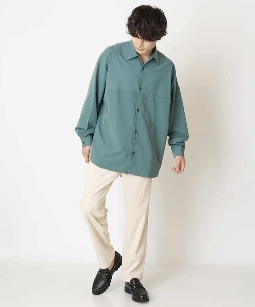 a.v.v（アーヴェヴェ）の「ワンサイズフィットドルマンスリーブシャツ（シャツ/ブラウス・メンズ・モカ/グリーン/パープル/ライトブルー・53）」の13枚目の写真