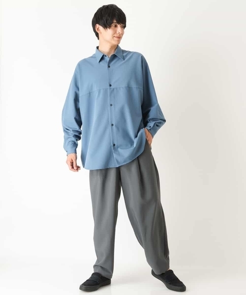 a.v.v（アーヴェヴェ）の「ワンサイズフィットドルマンスリーブシャツ（シャツ/ブラウス・メンズ・モカ/グリーン/パープル/ライトブルー・53）」の18枚目の写真